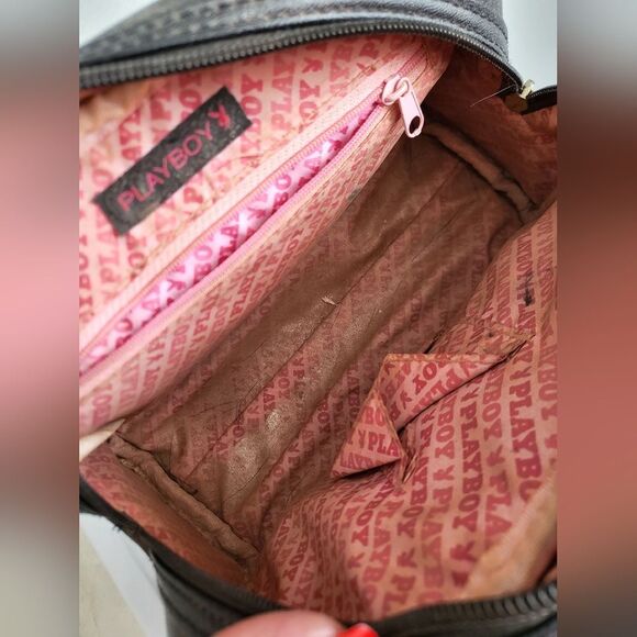Vintage 90s Playboy Black White Gold Mini Tote Bag 9 x 7 - Picture 8 of 16